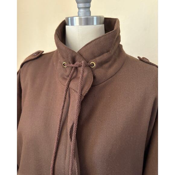 90's VTG JH Collectibles Wool Women's Jacket Size 8  Scarf Lined Bomber Brown - Picture 2 of 10